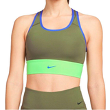 Nike Dri-FIT Swoosh Medium-Support 1-Piece Padded Longline Sports Bra - Medium Olive/Lime Glow/Hyper Royal/Hyper Royal