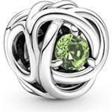 Pandora August Birthstone Eternity Circle Charm - Silver/Green