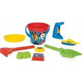 Wader 81135 Paw Patrol 9 Piece Set with Bucket, Boat, Strainer, Sandmill, Shovel, Rake and 3 Sand Moulds