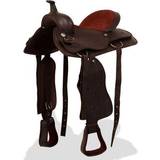 Faux Leather Horse Saddles vidaXL Western Saddle Headstall & Breast Collar