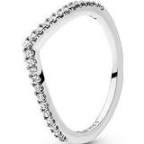 Pandora Rings Pandora Sparkling Wishbone Ring - Silver/Transparent