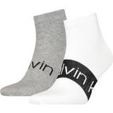 Calvin Klein Men - Thongs Socks Calvin Klein Logo Ankle Socks 2-pack - White