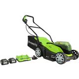 With Mulching Lawn Mowers Greenworks G24X2LM36K2X (2x2.0Ah) Battery Powered Mower