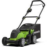 With Mulching Battery Powered Mowers Greenworks G24X2LM41 (2x2.0Ah) Battery Powered Mower