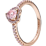 Pink Rings Pandora Sparkling Elevated Heart Ring - Rose Gold/Pink