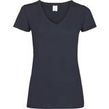 Universal Textiles Women's Value Fitted V-Neck Short Sleeve Casual T-shirt - Midnight Blue