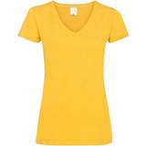 Universal Textiles Women's Value Fitted V-Neck Short Sleeve Casual T-shirt - Gold