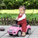 Plastic Ride-On Cars Homcom Baby Ride-On Sliding Car Foot-To-Floor Slider Stroller w/ Horn Music Pink
