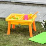 Homcom 16 Pcs Sand & Water Play Table Beach Creative Toy Set Outdoor Activity