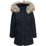 Hood with fur - Parkas Jackets Only Long Parkas - Blue/Night Sky