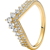 Shiny Rings Pandora Timeless Wish Tiara Ring - Gold/Transparent