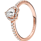 Pandora Sparkling Elevated Heart Ring - Rose Gold/Transparent