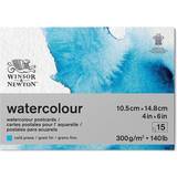 Winsor & Newton and Watercolour Paper Pad, A6 (10,5 x 14.8 cm) 15 Sheets, 300 g/m² Glue Bound, Cold Pressed, Acid Free, Mixture of 25 Percent Cotton and Cellulose Fibres, Natural White