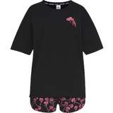 Sleepwear Calvin Klein CK One Glitter Floral Print Shorts Pyjama Set - Black/Red