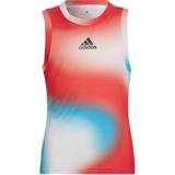 Multicoloured Tank Tops Children's Clothing adidas Melbourne Tennis Match Tank Top Kids - White/Vivid Red/Sky Rush