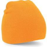 Beechfield Plain Basic Knitted Winter Beanie Hat - Fluorescent Orange