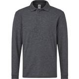 Grey Polo Shirts Children's Clothing Fruit of the Loom Kid's 65/35 Long Sleeve Polo - Dark Heather Grey (0632010)