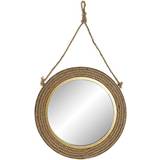 Brown Wall Mirrors Dkd Home Decor Wall mirror Brown Metal Crystal Rope Golden (46 x 2 x 46 cm) Wall Mirror