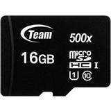 16 GB Memory Cards Team 500x microSDHC Class 10 UHS-I U1 80/15 MB/s 16GB