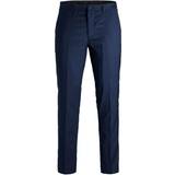 Viscose Trousers Jack & Jones Super Slim Fit Suit Trousers - Blue/Dark Navy