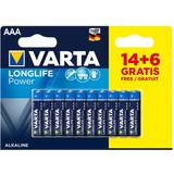 Varta Longlife Power Alkaline AAA LR03 20-pack