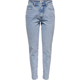 Only Emily High Waisted Straight Fit Jeans - Blue/Blue Light Denim
