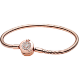Pandora Moments Sparkling Crown O Snake Chain Bracelet - Rose Gold/Transparent