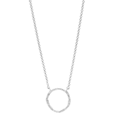 Monica Vinader Riva Circle Necklace - Sterling Silver/Diamond