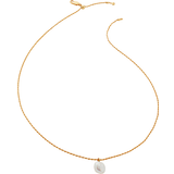 Monica Vinader Nura Tiny Keshi Necklace - Gold/Pearl