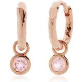 Monica Vinader Mini Gem Huggie Earrings - Rose Gold/Natural Pink
