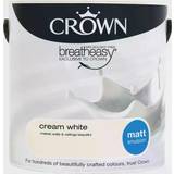 Crown Ceiling Paints - White Crown Breatheasy Ceiling Paint, Wall Paint Cream White 2.5L