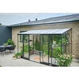 Lean-to Greenhouses Halls Greenhouses Qube 612 7.1m² Aluminum Safety Glass