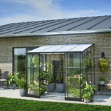 Lean-to Greenhouses Halls Greenhouses Qube 68 4.7m² Aluminum Safety Glass