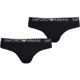 Emporio Armani Knickers Emporio Armani Logo Briefs 2-pack - Black