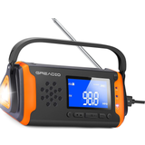 Wind Up & Solar Radio Radios Greadio Crank Wind Up Radio with Bright Flashlight