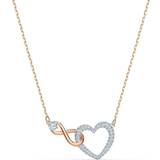 Rose Gold Jewellery Swarovski Infinity Heart Pendant Necklace - Rose Gold/Transparent
