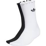 adidas Women's Originals Semi-Sheer Ruffle Crew Socks 2-pack - White/Black