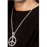 60's Accessories Fancy Dress Smiffys 60's Peace Sign Hippie Medallion Silver