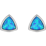 Opal Earrings Montana Silversmiths River Lights Trillion Depths Post Earrings - Silver/Blue