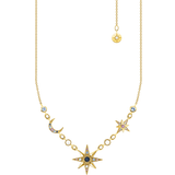 Thomas Sabo Royalty Star & Moon Necklace - Gold/Multicolour