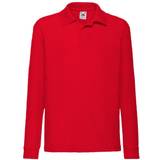 Buttons Polo Shirts Fruit of the Loom Boy's 65/35 Long Sleeve Polo Shirts 2-pack - Red