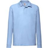 Elastane Polo Shirts Children's Clothing Fruit of the Loom Boy's 65/35 Long Sleeve Polo Shirts 2-pack - Sky Blue