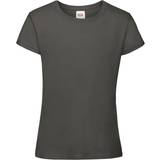 Lycra Tops Children's Clothing Fruit of the Loom Girl's Sofspun Short Sleeve T-shirt 2-pack - Light Graphite
