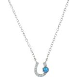 Montana Silversmiths Lightfoot Horseshoe Necklace - Silver/Blue/Transparent