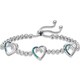 Opal Bracelets Montana Silversmiths Follow Your Arrow Heart Bolo Bracelet - Silver/Green/Transparent