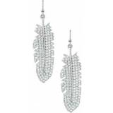 Montana Shimmering Feather Earrings - Silver/Transparet