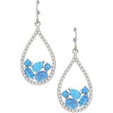 Montana River of Lights Tumbled Stones Teardrop Earrings - Silver/Transparent/Blue