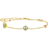 Thomas Sabo Charm Club Delicate Symbols Bracelet - Gold/Multicolour