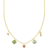 Thomas Sabo Charm Club Delicate Symbols Necklace - Gold/Multicolour