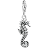 Thomas Sabo Charm Club Collectable Seahorse Charm Pendant - Silver/Black/Transparent